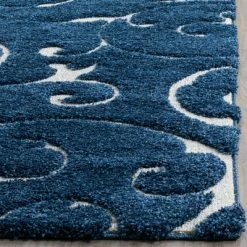 Top 10 🧨 2'3"x11' Runner Swirl Loomed Rug Dark Blue/Cream - Safavieh ✨
